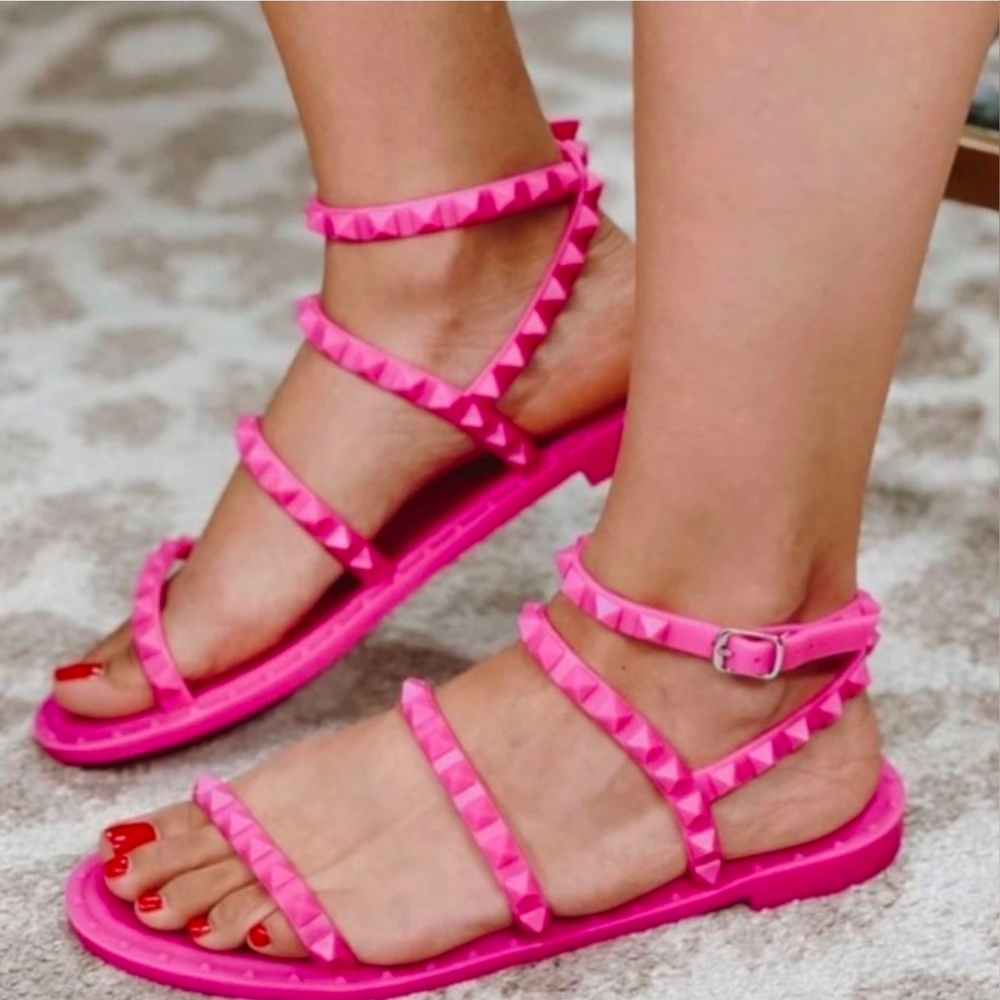 Steve Madden Hot Pink Studded Sandals